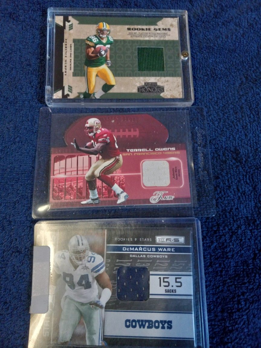 3 Relic Football Cards