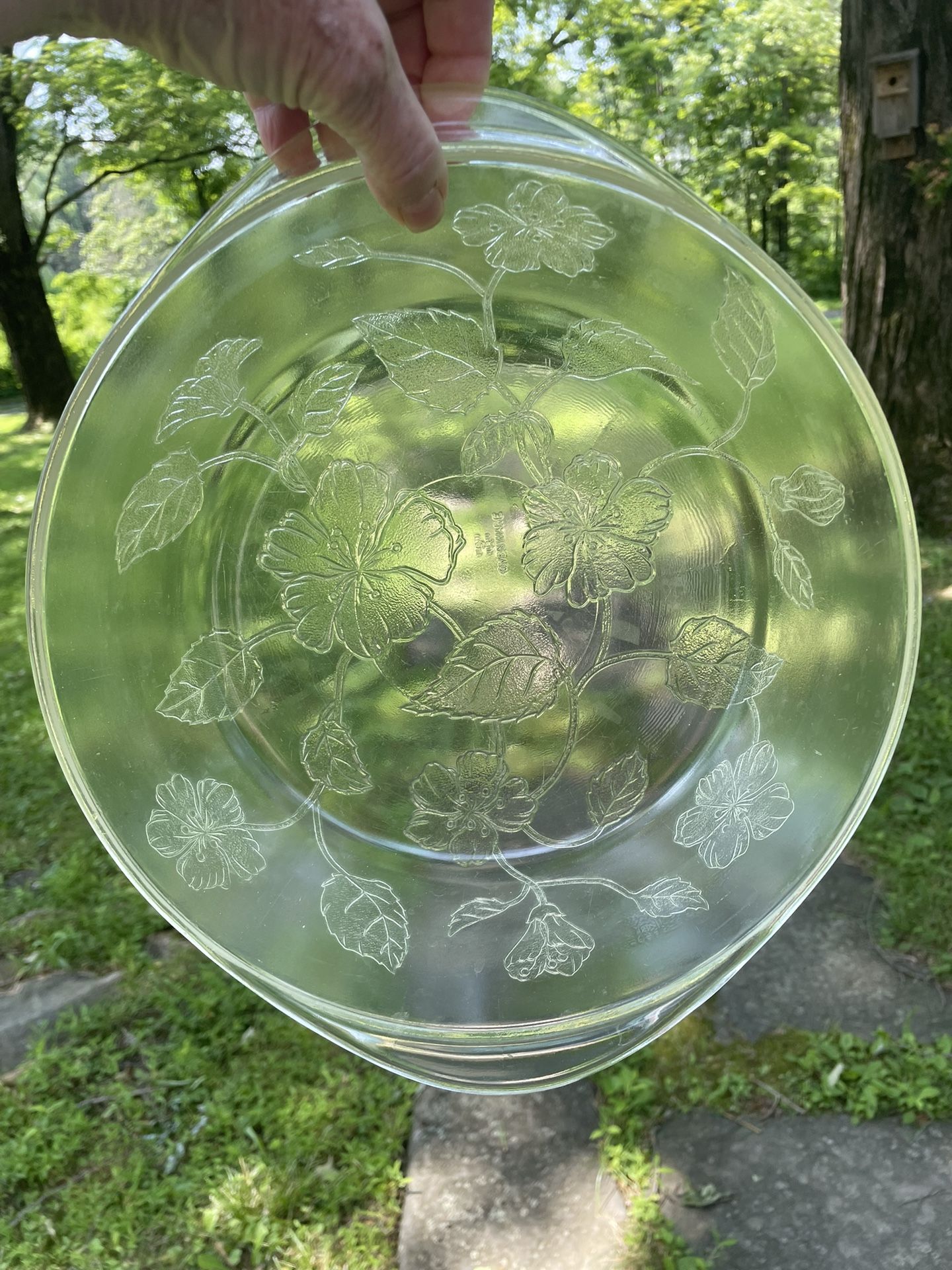 Mckee Glass Sears and Roebuck Hibiscus Ovenware Casserole Bowl. 10 inch. 50s.