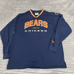 Vintage 90's NFL Lee Sport Chicago Bears Embroidered Navy Crewneck L