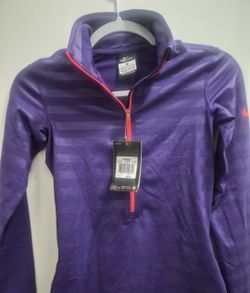 Nike Purple Women's Half-Zip Ski Jacket with Pink Zip Accents