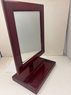 Tabletop Vanity Mirror with Wood Frame