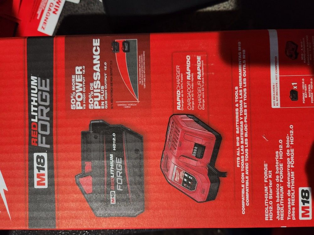 Brand new Milwaukee M18 Forge 12.0 Battery And Rapid Charger $240 Each
