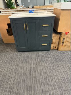 36” Bathroom vanity in charcoal blue