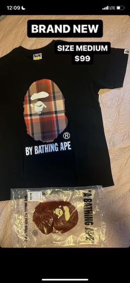 Bape Shirt Size M Retail 145+