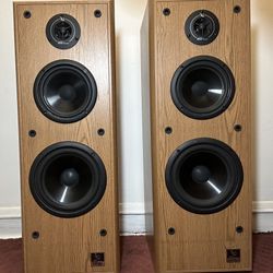 Vintage Pair Infinity SL-40 Floor Speakers Oak Enclosed All Speakers