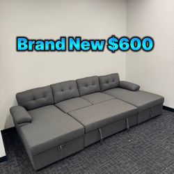 Double Storage & Pull Out Bed Brand New U Shape Sectional Couch 🛋️ 