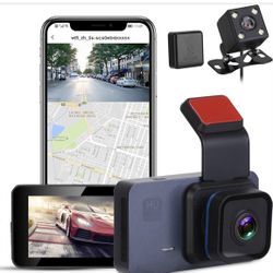HD 1080P Dual Lens Dash Cam GPS WiFi Car DVR Camera Vision Control G-Sensor