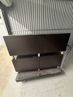 2 IKEA Dark Brown Wood Cabinet with Doors