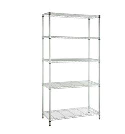 5-Tier Heavy Duty Chrome Wire Shelving Unit-Excellent Condition