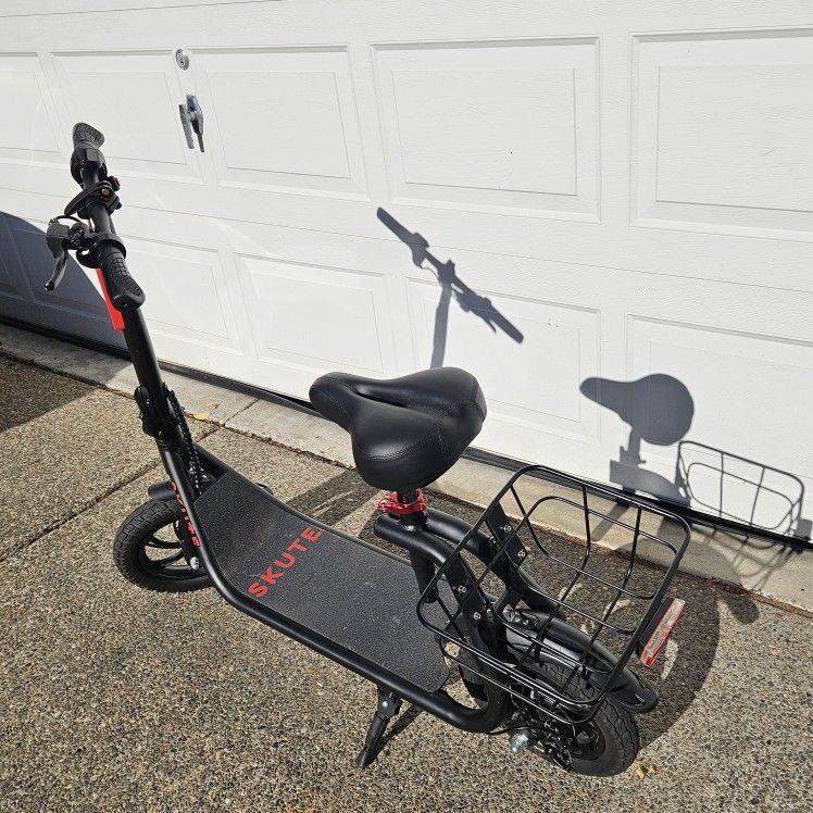Skute eScooter With Storage Basket
