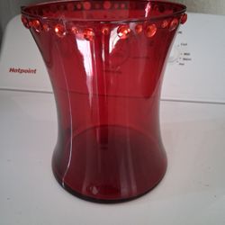 Wine Color Glass Vase Like New