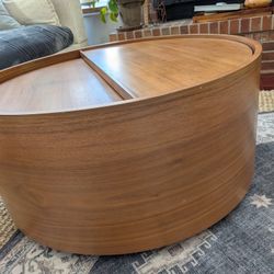 West Elm - Volume Storage 36" Coffee Table, Cool Walnut