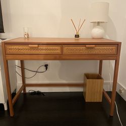 Writing Desk With Wicker Drawers