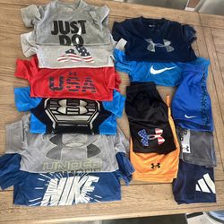 Boys Under Armour And Nike Clothes. 