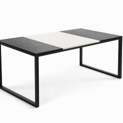 Modern Office Desk / Dining Table – Two-Tone Contemporary Design
