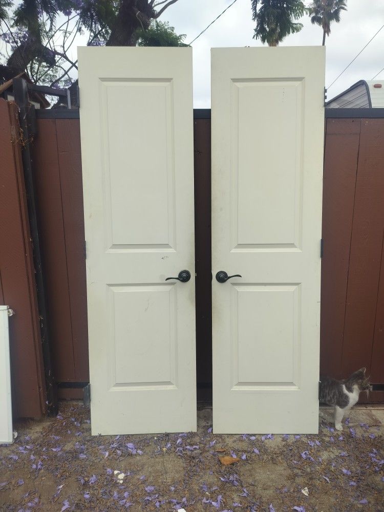 Solid Doors  24"Each 48"× 84"hight 