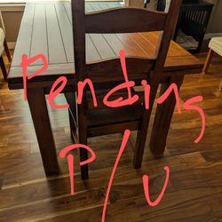 Dining Table/6Chairs - Side Table with Bottom Shelf And 2 Drawers, Plus Wine Cabinet 