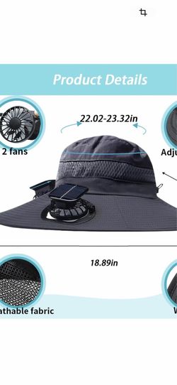 Hat with two solar fans that are charged only with the sun for now in this hot weather