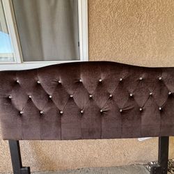 queen bed headboard brown With rhinestones/ diamonds 