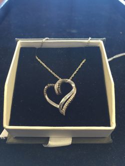 Sterling silver heart shape pendant and chain