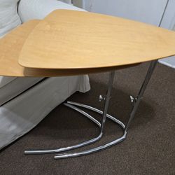 Set Of 2 Slide Tables- Adjustable Hight 