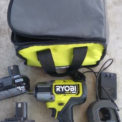 RYOBI IMPACT WRENCH 18V LITHIUM BRUSHLESS 600 TORQUE WITH 2 BATTERYS AND CHARGER 