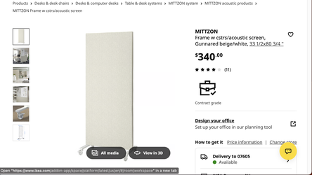 MITTZON Frame/Castor/Acoustic Screen