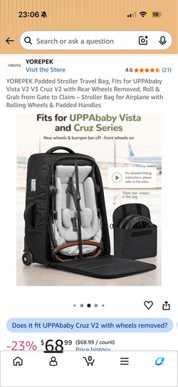 New Yorepek Padded StrollerTravel Bag for UppaBaby Vista and Cruz