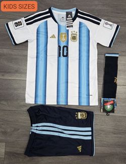 KIDS ARGENTINA MESSI WORLD CUP SOCCER JERSEY