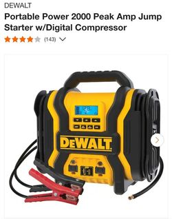 Portable Power 2000 Peak Amp Jump Starter w/Digital Compressor