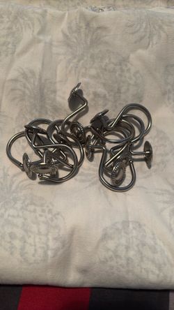 Shower curtain hooks Chrome 12 per set 2 sets