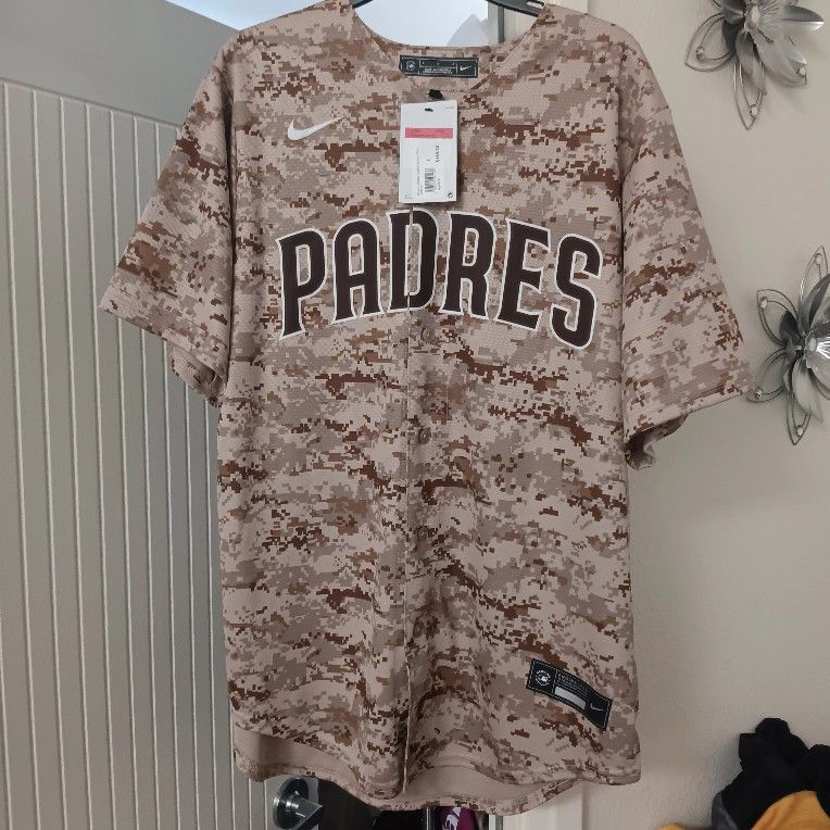 San Diego Padres Nike Men's Fernando Tatis Jr USMC Camo Jersey - Tan