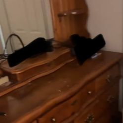 Big Oak Dresser With Mirror