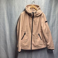 DKYN Tan Hooded Jacket with Black Accents size XXL
