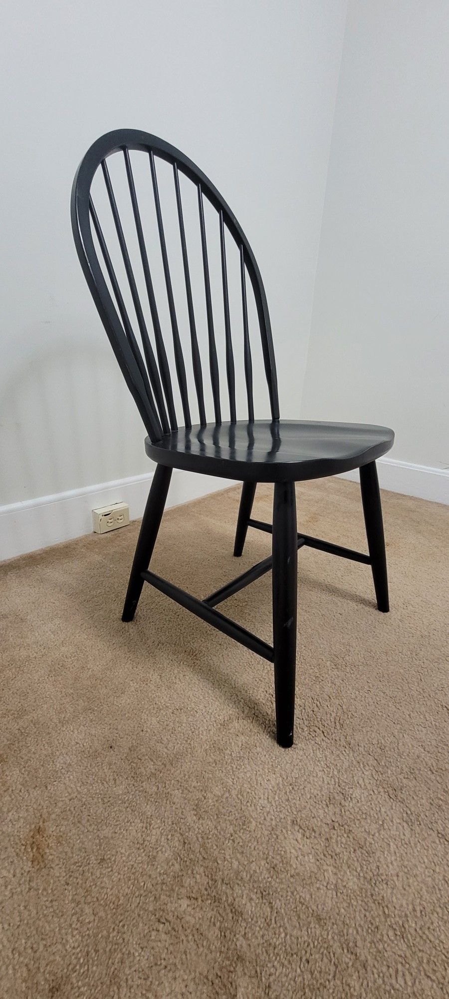 Windsor Style Dining Chair, Black