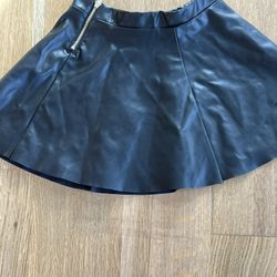 H&M Black Leather Kids Skirt 