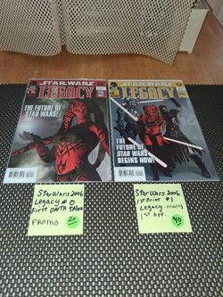 Vintage Star Wars comic books Legacy. Prices are marked or will sell as a bundle for $60 for all of them. Awesome condition! All sales final.