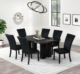 7pc dinette table marble top