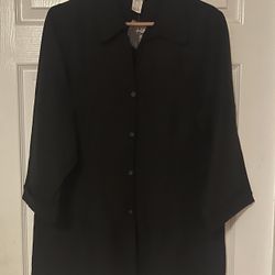 Brand New Black Button Up Tunic Size 16