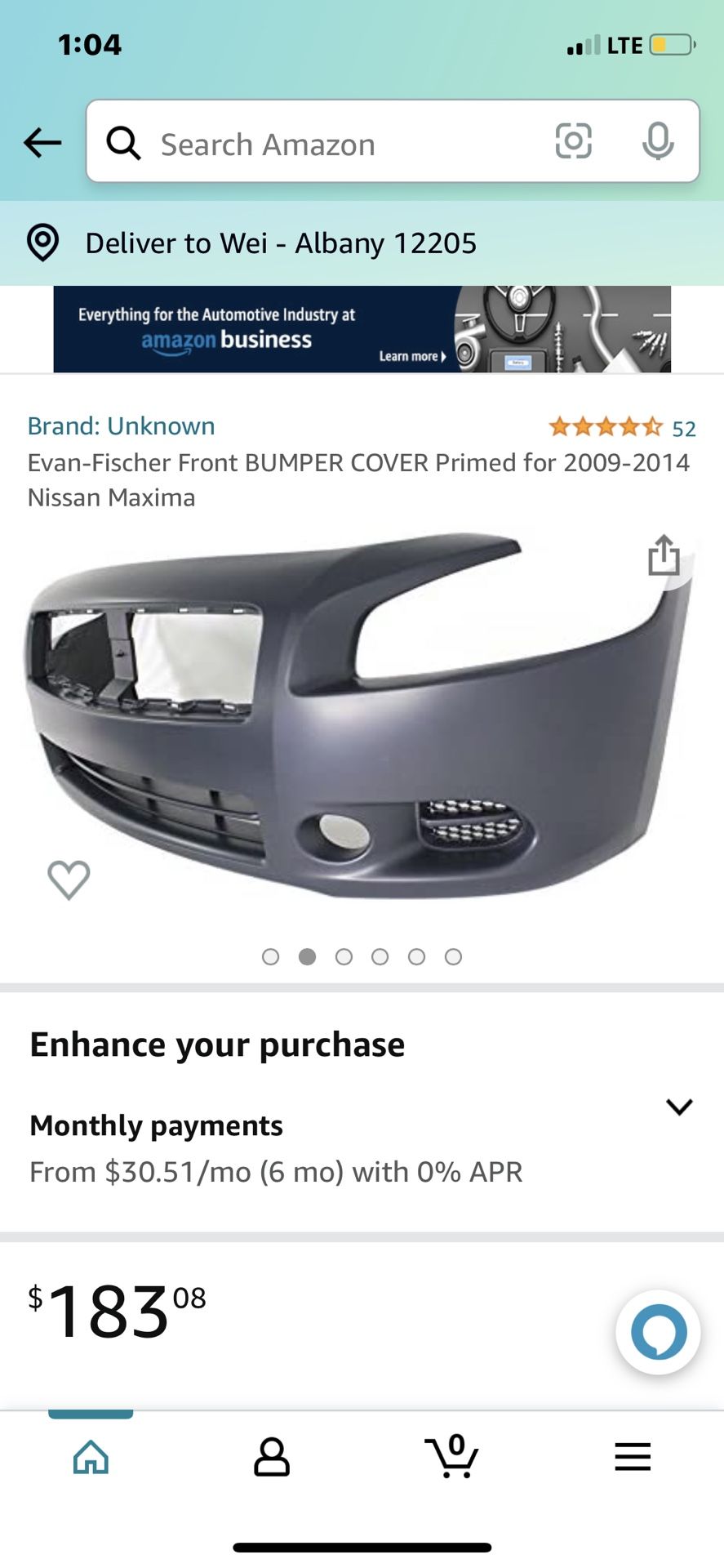 2009-2015 Nissan Maxima Brand New Front Bumper