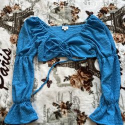 Blue Crop Top