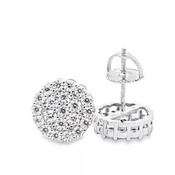 Sterling Silver VVS Moissanite 0.98 CTW 10 MM Fancy Earring
