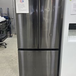 Samsung 33 Inch 3 Door French Door Smart Refrigerator In Black Stainless Steel