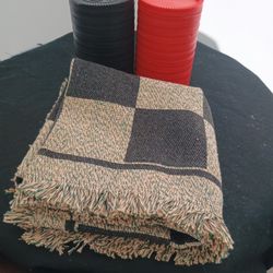 Giant Checkers Board Game Set,3 in 1 Tic Tac Toe Board Draughts Reversible Rug G