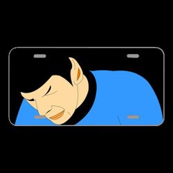 License Plate Novelty Car Front Spock Star Trek Cartoon Sad Drawing