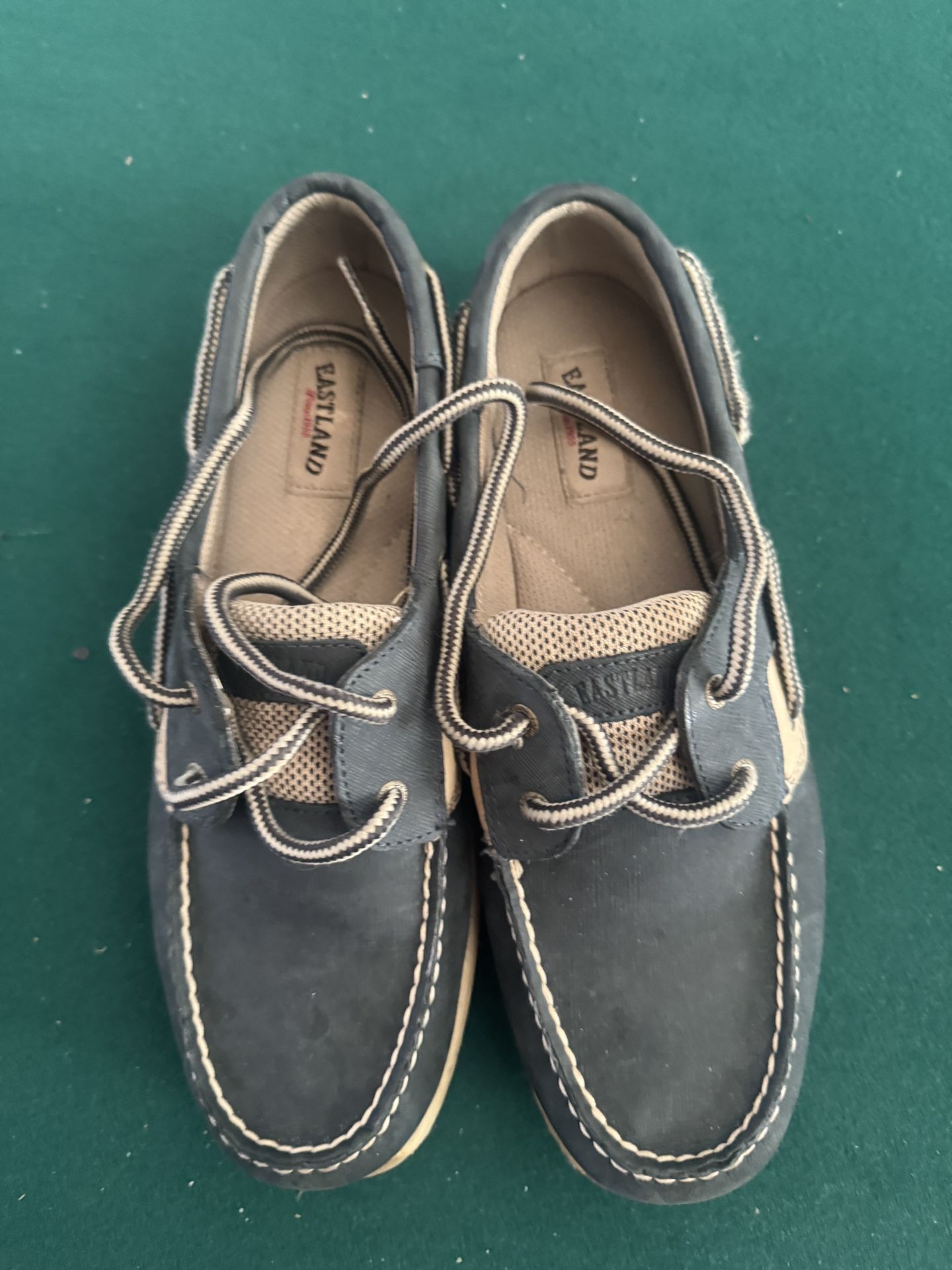 Eastland Navy Tan Leather Mesh Boat Shoes Women’s Size 10 Casual Comfort