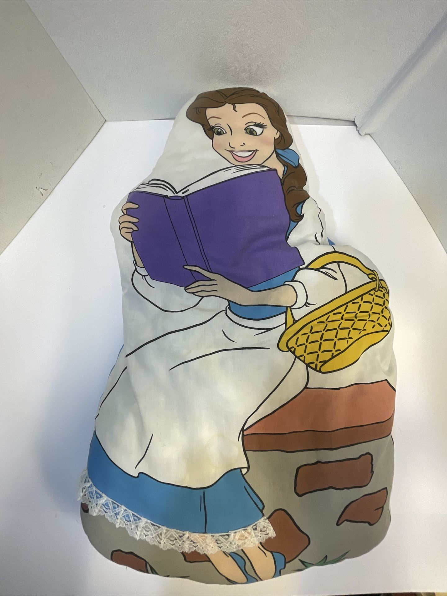 Vintage Pillow Stars 1991 Disney Beauty & the Beast Belle 23” Pillow Orig Tag