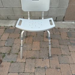 Sturdy Adjustable Height Shower Chair w Backrest  Bath tub Bench Seat Transfer for Disabled Seniors Elderly