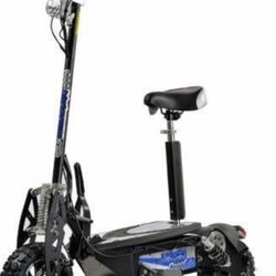 Electric Seated Scooter And Helmet