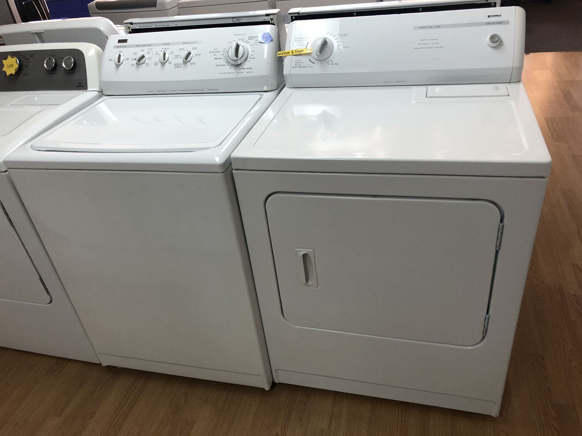 Kenmore white washer and dryer set